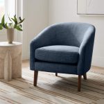 كرسي جانبي خشب زان وكتان